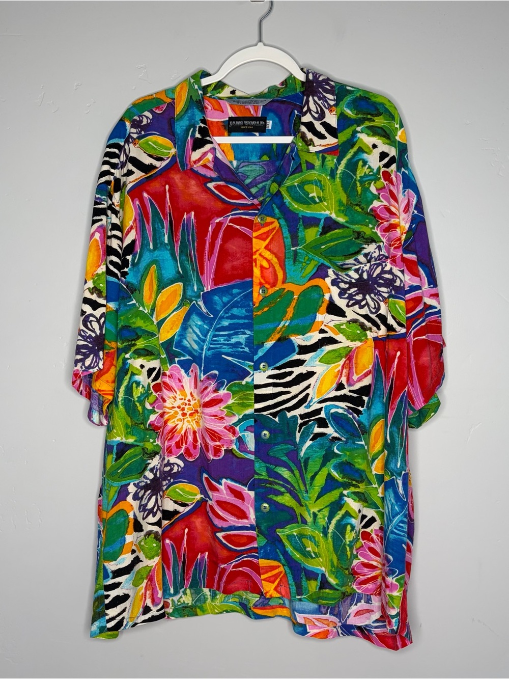 Jams World Vintage Garden Bliss Button Down Shirt XXL Hawaiian